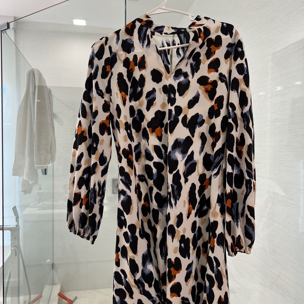 Leopard Print Long Sleeve Dress